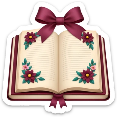 Bordo Open book in a girly style sticker