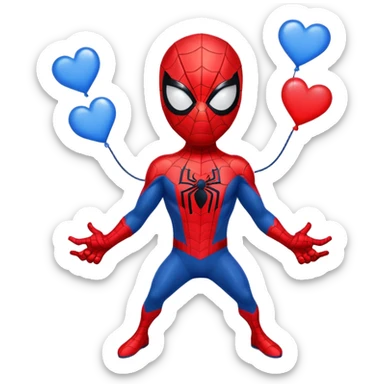 Spiderman with hearts sticker