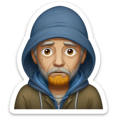 Hungry homeless sticker