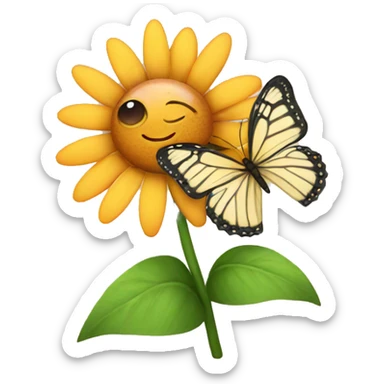 Flower with butterflies  sticker
