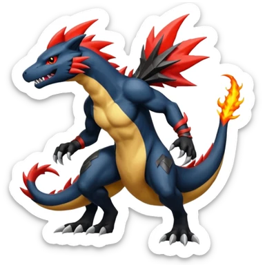 Salandit-Garchomp-Luxray-Zangoose-Fusion (full body) sticker