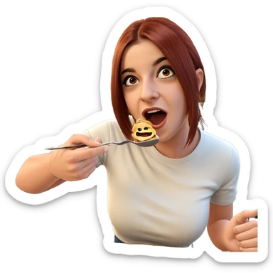 girl dining at restaurant sticker