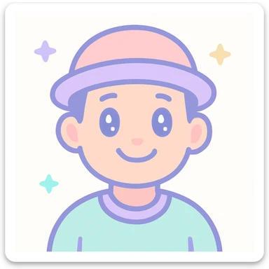 cute and cheerful smiling man wearing a hat sticker