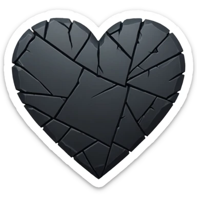 Broken black heart sticker