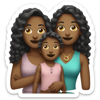 cool aunt with 2 kids sticker