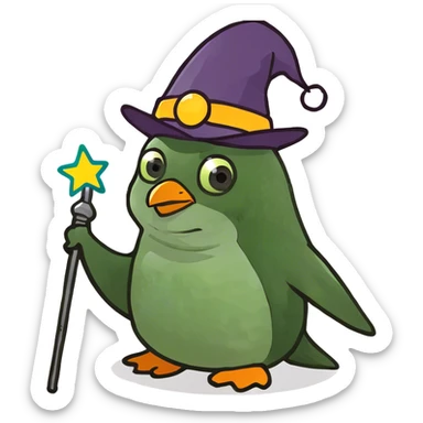 Penguin wizard sticker