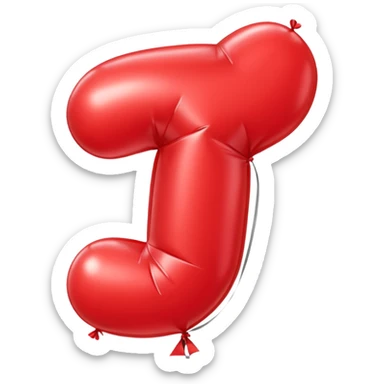 low detailed balloon shaped a letter T sticker