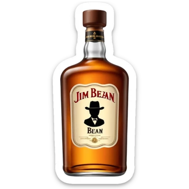single whiskey bottle, Jim Beam silhouette, no branding sticker