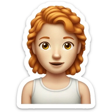 ginger hair girl with freckles  sticker