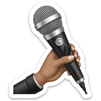 Announcement with hand microphone sticker