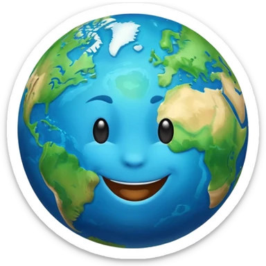 Planet earth emoji ceo face  sticker