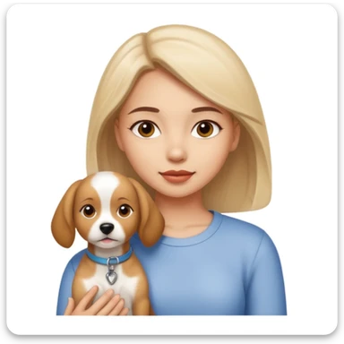 girl and dog posing cute sticker