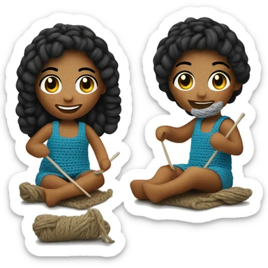 Me crocheting sticker