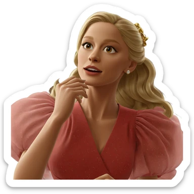 blonde girl in elegant dress sticker