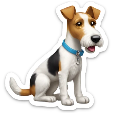 Fox Terrier Dog with a Toy sticker