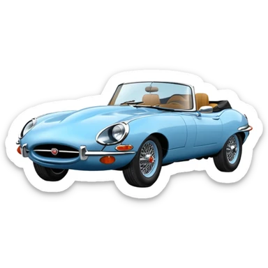 1970 e type jaguar 2+2 light blue  sticker