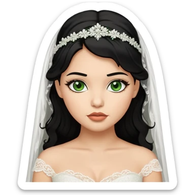 black haired green eyes plump lips nicole peltz at wedding sticker