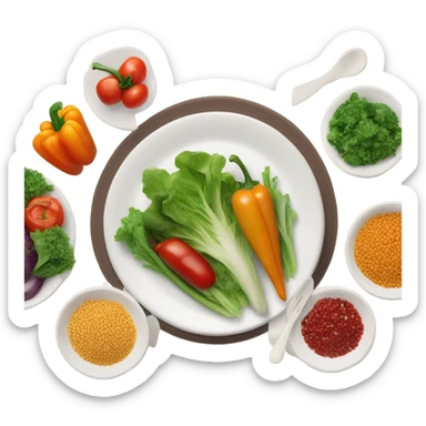plate with healthy food sticker