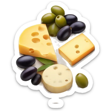 cheese plate lots of olives sticker