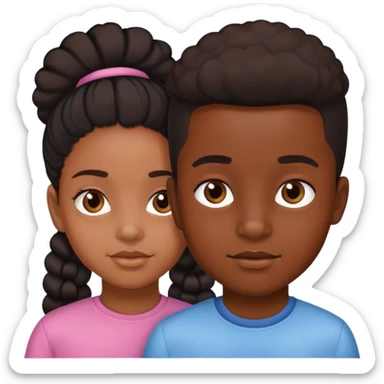 Black girl and black boy twins sticker
