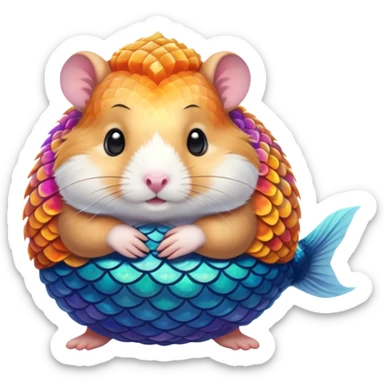 mermaid hamster sticker