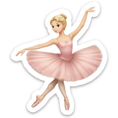 blonde ballet dancer mid-spin sticker