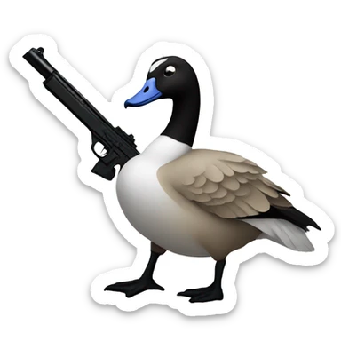 goose with a gun sticker