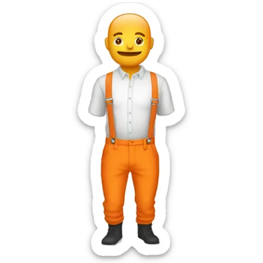 a pants orange with suspenders orange sticker