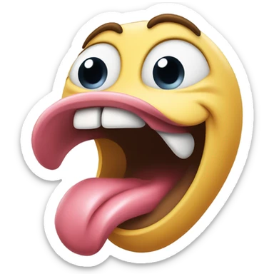Freaky licking emoji sticker