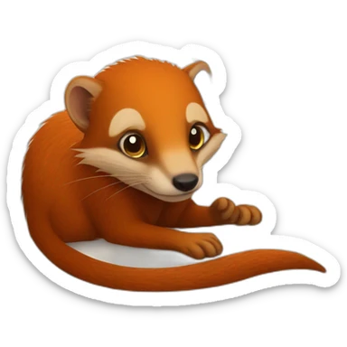 red mongoose in bed sticker