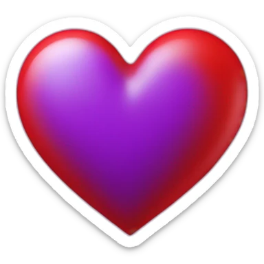 Coeur violet dans un coeur rouge sticker