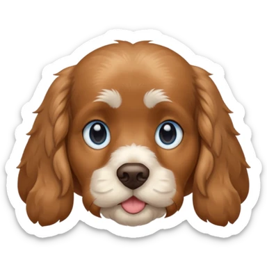 Tan cocker spaniel with light blue eyes sticker