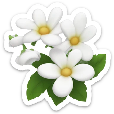 make a white flowers sticker