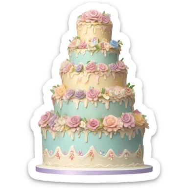 Aesthetic birthday cake sticker