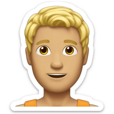 man with blonde hair and tanned skin sticker