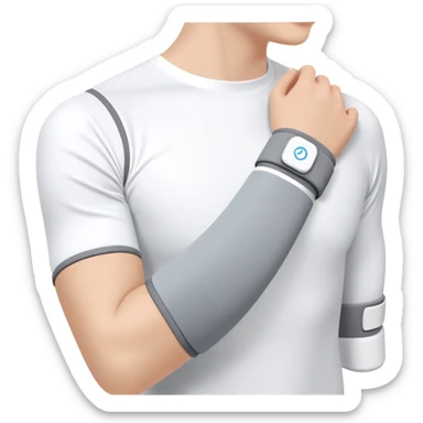 Rollable electronic sleeve for elbow joint therapy and monitoring sticker