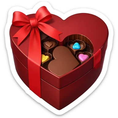 heart shaped box of luxury chocolates sticker