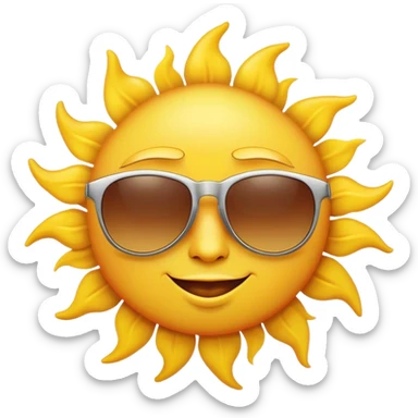 the sun wearing sun glasses sticker