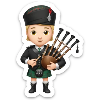 piper playing the bagpipes emoji size sticker