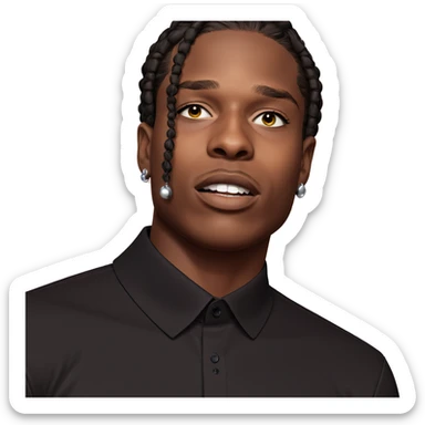 dark-skinned boy with earrings sticker