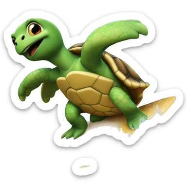 Turtle Surfing on a Wave  sticker