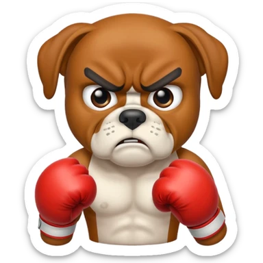 angry boxer  sticker