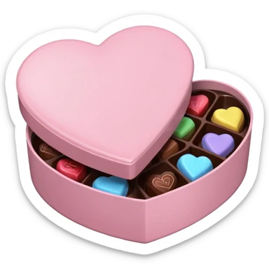 Pastel pink heart shaped box with chocolates in it sticker