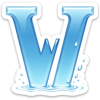 the letter V made out of water sticker