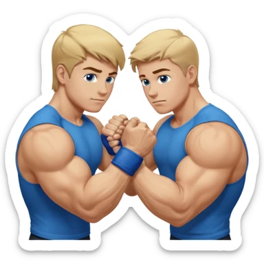 DIRTY BLONDE HAIR BLUE EYES BIG BICEPS FOR ARM WRESTLING YOUNG MAN sticker