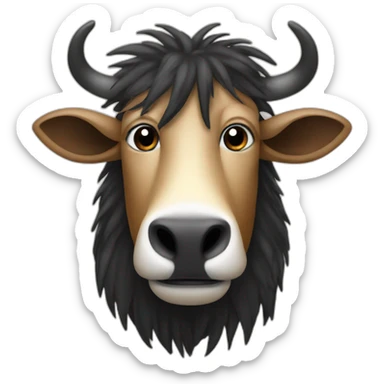 wildebeest with penguin face sticker
