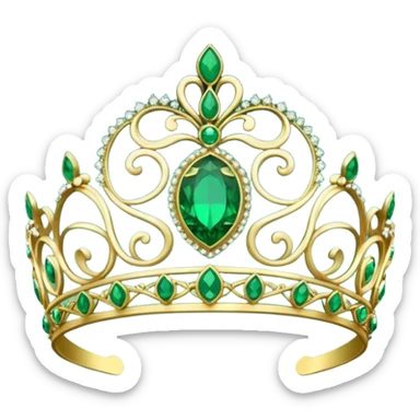 Create me a detailed green Tiara that says Co-Owner Lia sticker