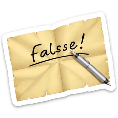 a hand writing 'false' on a piece of paper sticker