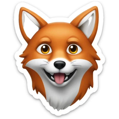 Make a fox with a white spot around his eye inspired by the original fox emoji  sticker