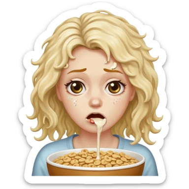 cereal milk vomit lady sticker